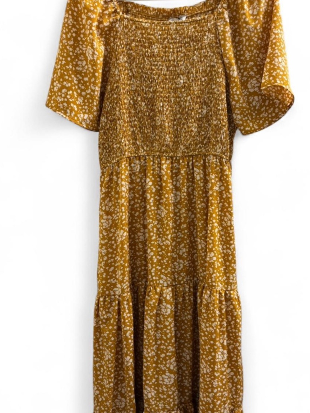 Hayden Mustard Floral Square-Neck Maxi Dress - Picture 2 of 6